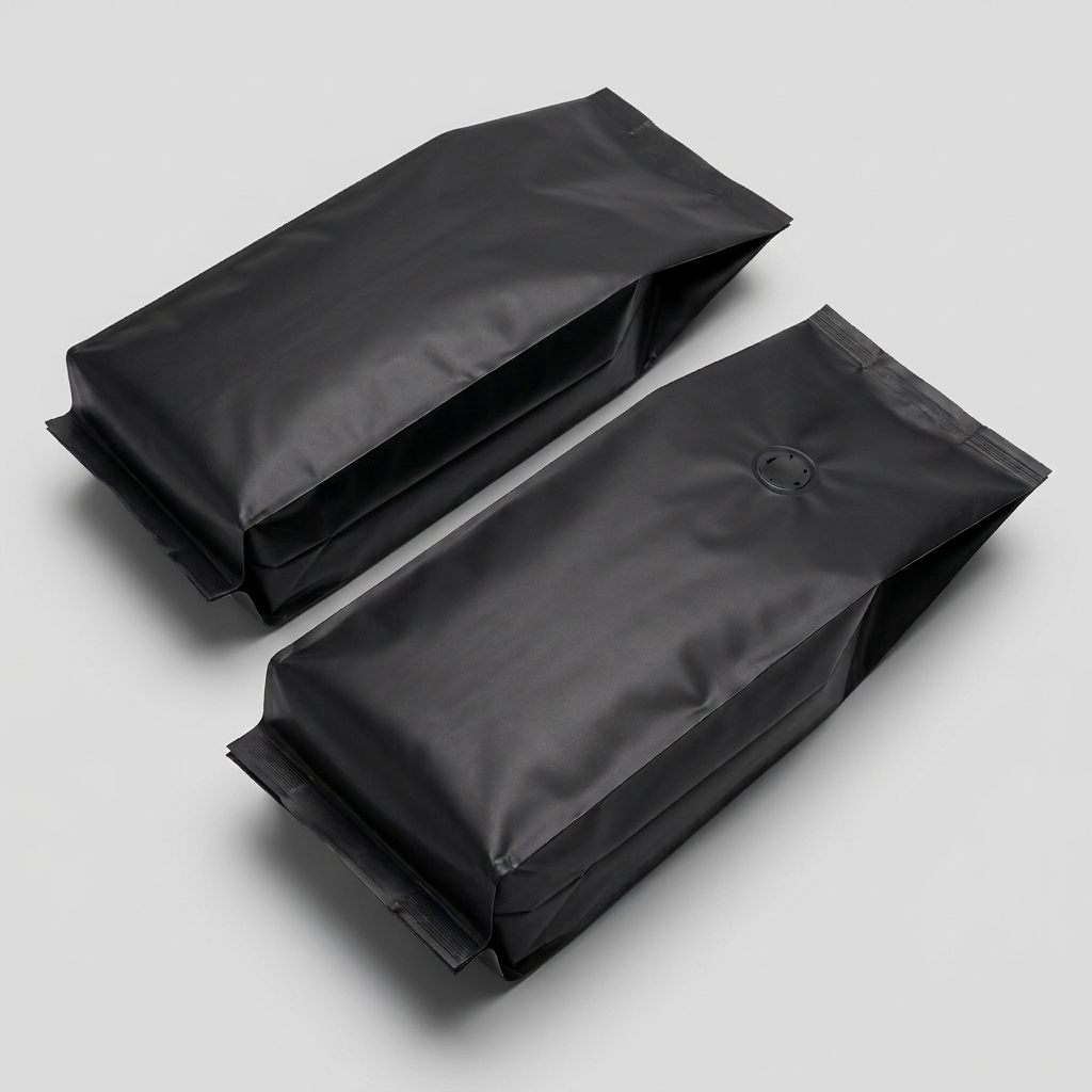 1kg Side Gusset bag with Valve (Carton 500) - Matte Black