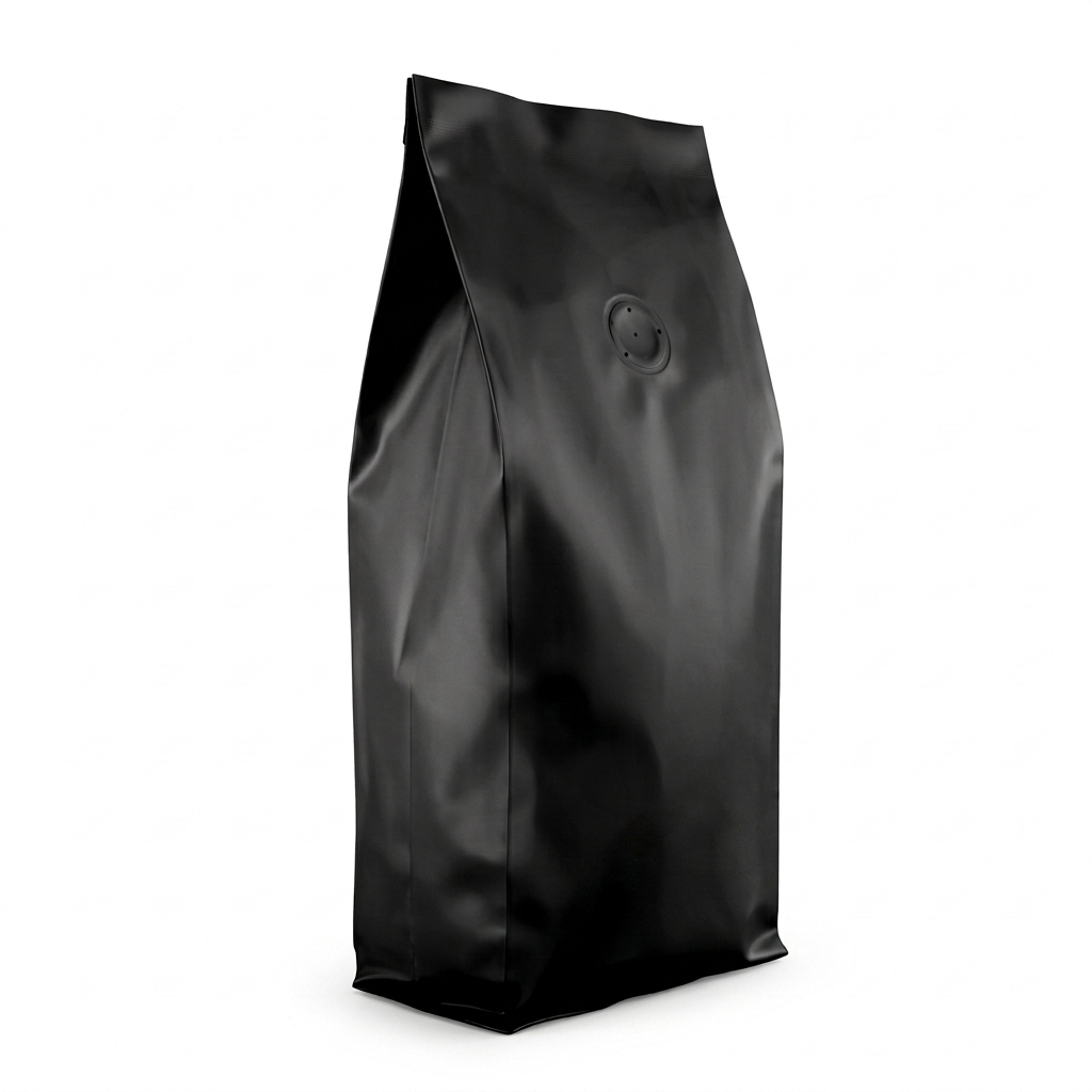 1kg Side Gusset bag with Valve (Carton 500) - Matte Black